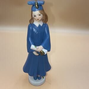 1991 ENESCO GROWING UP GIRLS GRADUATE Blonde Graduation Gift VTG 7”